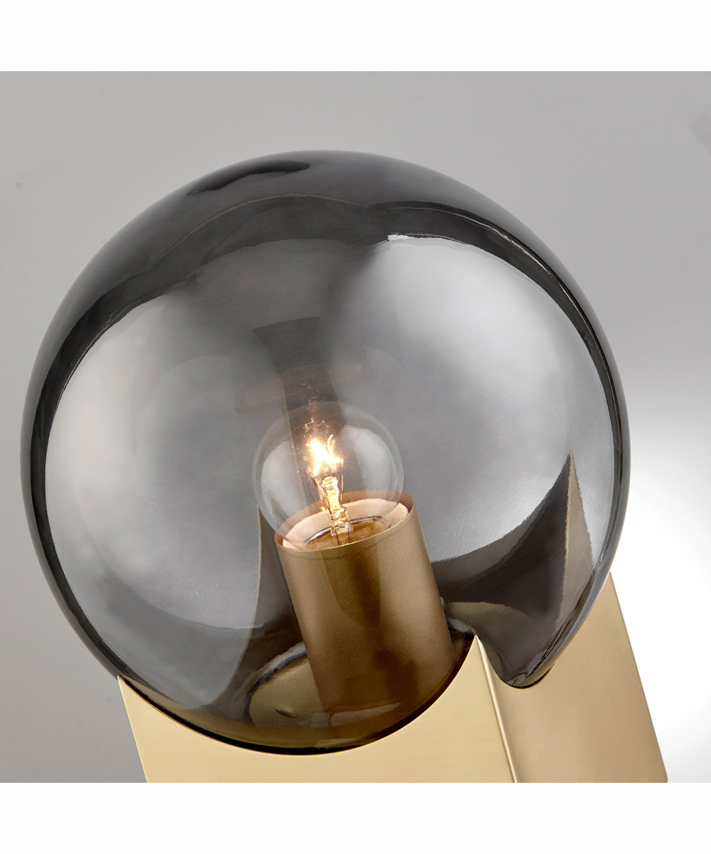 Oksena 1-Light Table Lamp Gold/Smoke Glass Shade