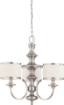 24"W Candice 3-Light Chandelier Brushed Nickel