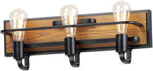 21"W Black Forest 3-Light Bath Vanity Black / Ashbury