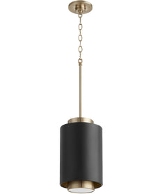 8"W 1-light Pendant Noir / Aged Brass