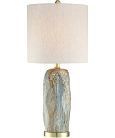 Coliseo 1-Light Table Lamp Slate Ceramichrome/ Linen Fabric Shade