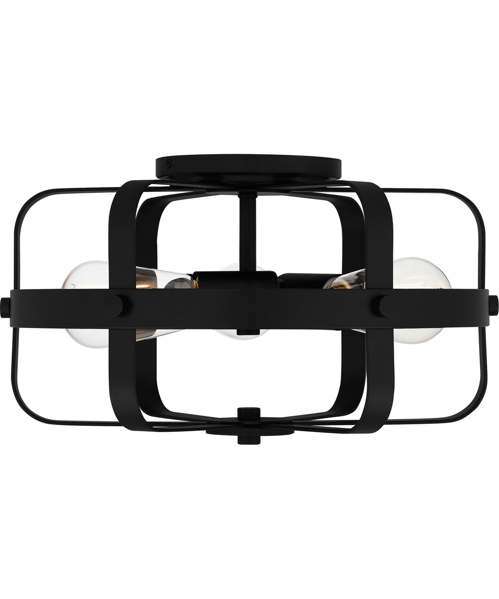 Quoizel Flush Mount Medium 3-light Flush Mount Matte Black