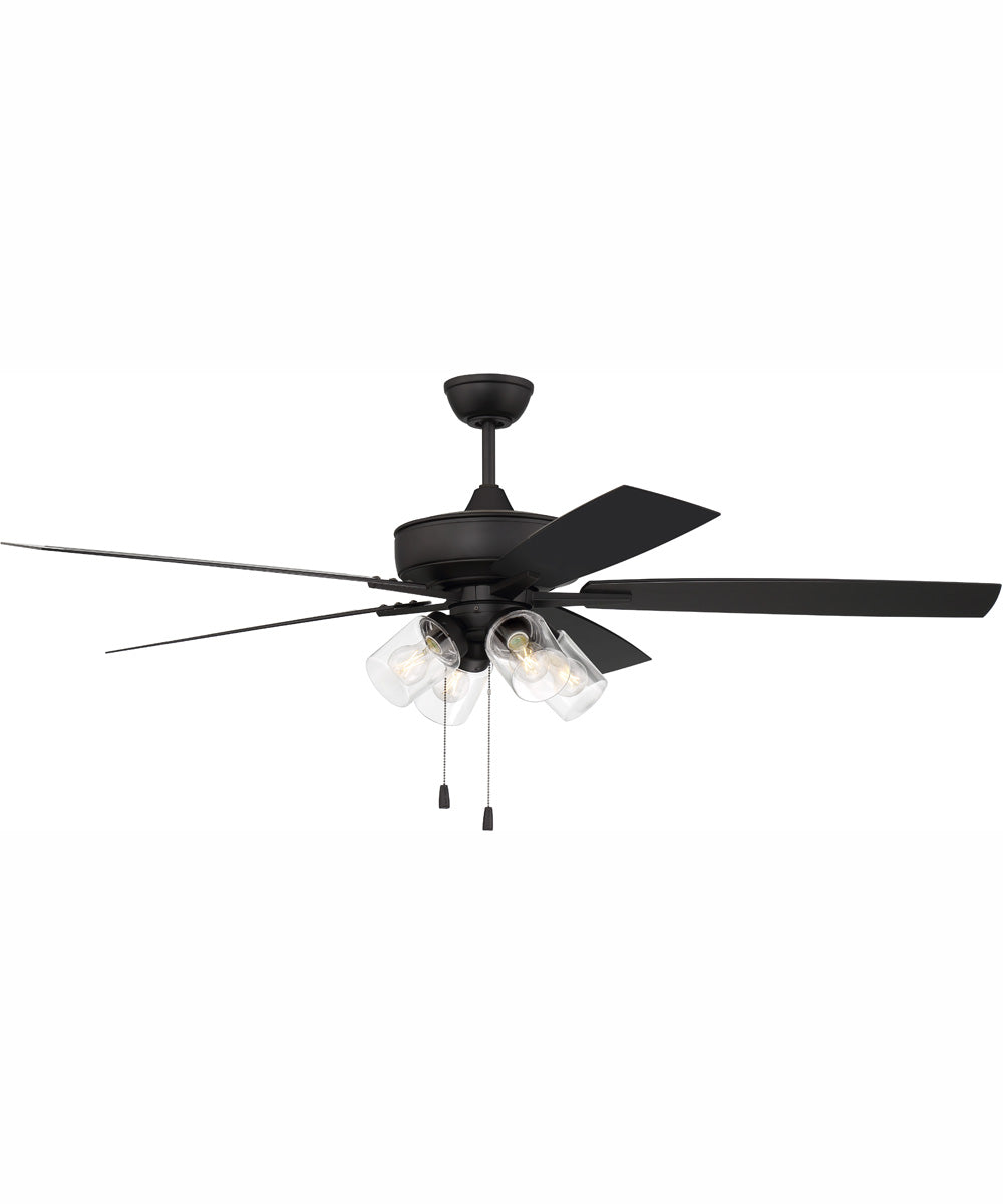 60" Outdoor Super Pro 104 4-Light Indoor/Outdoor Ceiling Fan Flat Black