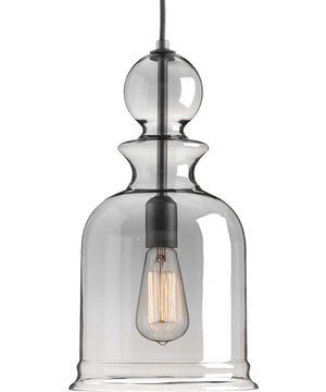 Staunton 1-Light Smoke Glass Global Pendant Light Graphite