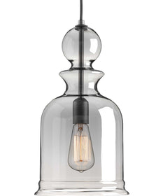 Staunton 1-Light Smoke Glass Global Pendant Light Graphite