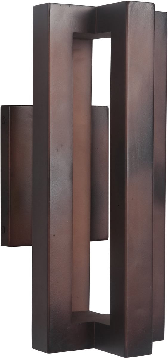 14"H Kai 3-Light LED Outdoor Wall Light Aged Copper