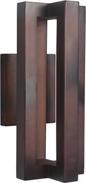 14"H Kai 3-Light LED Outdoor Wall Light Aged Copper