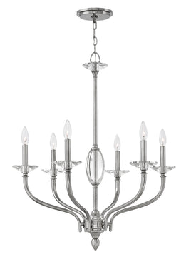 28"W Surrey 6-Light Single Tier in Polished Nickel