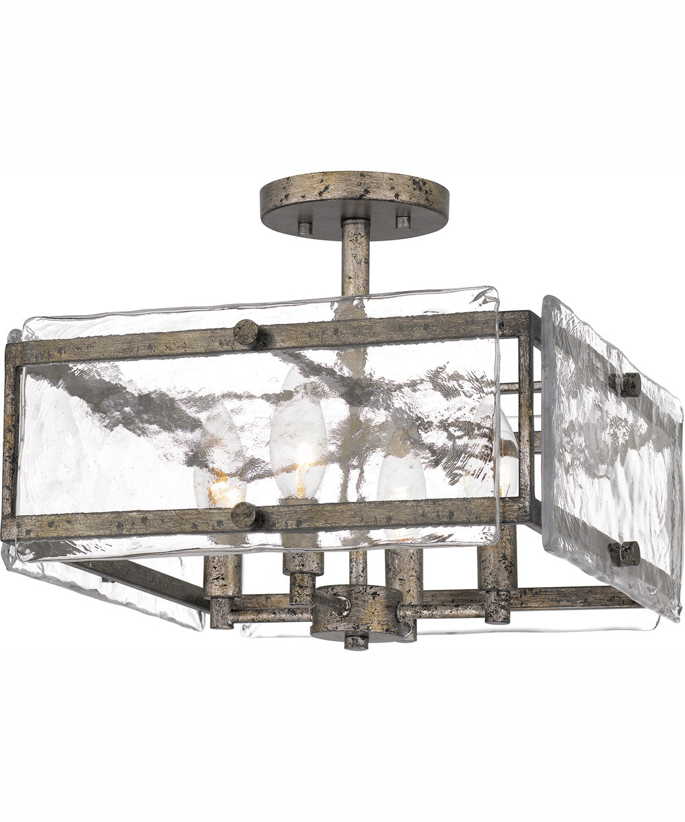 Quoizel Semi-Flush Mount Medium 4-light Semi Flush Mount Mottled Silver