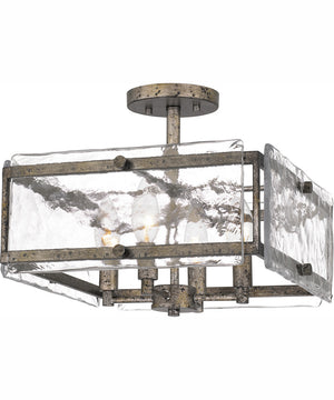 Quoizel Semi-Flush Mount Medium 4-light Semi Flush Mount Mottled Silver