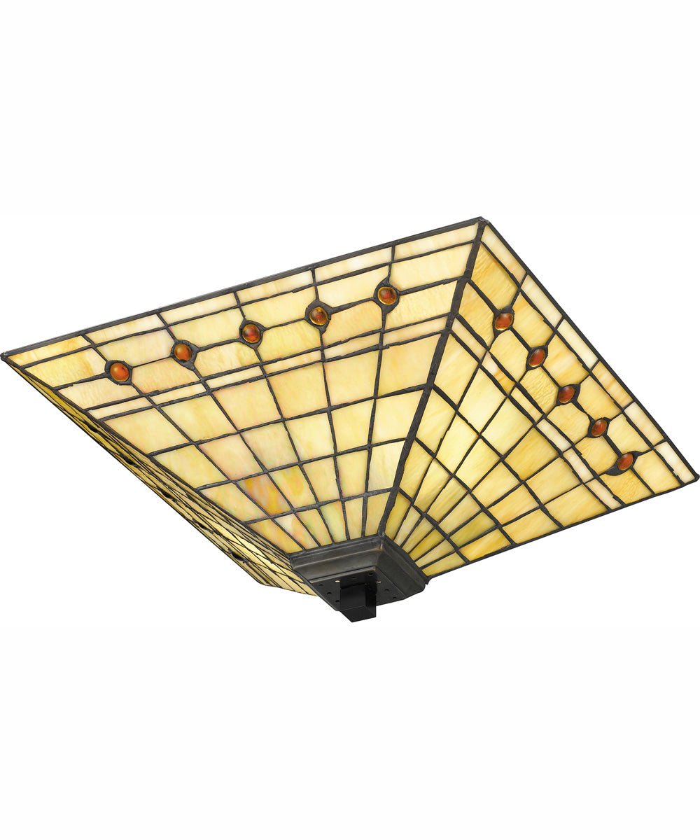 Tiffany Medium 2-light Flush Mount Matte Black