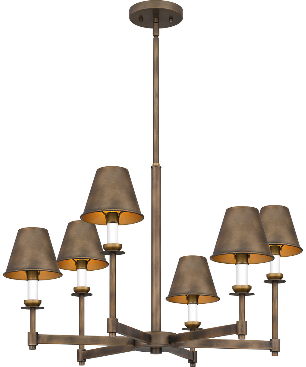Cross 6-light Chandelier Statuary Bronze