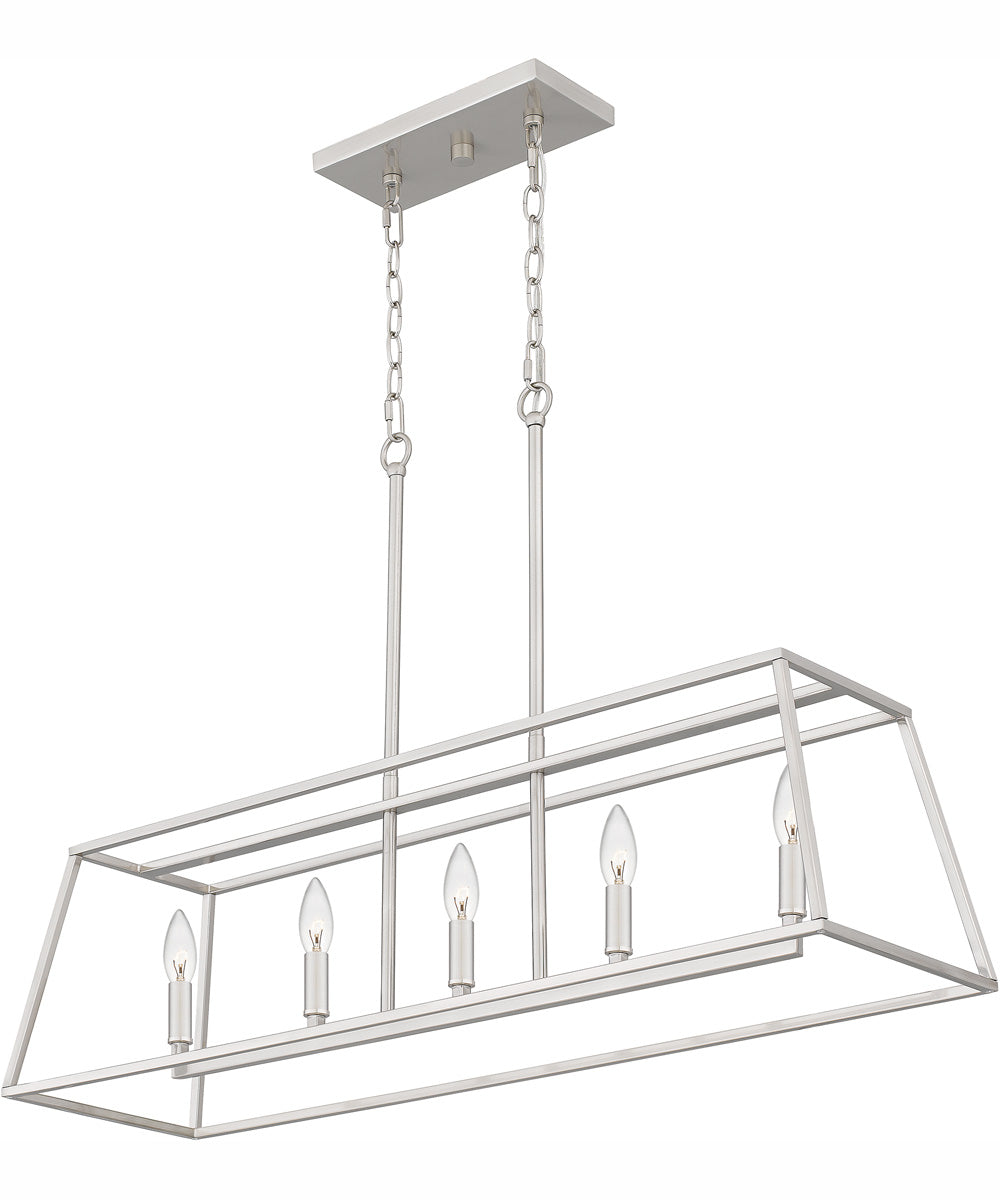 Prescott Medium 5-light Island Light Brushed Nickel