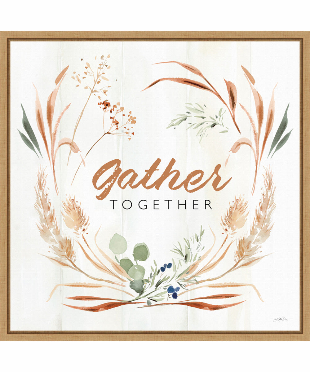 Framed Autumn Ramble V Together by Katrina Pete Canvas Wall Art Print (22  W x 22  H), Sylvie Maple Frame