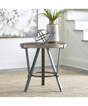 24"H Zontini Round End Table White