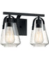 14"W Skybridge 2-Light Vanity & Wall Matte Black