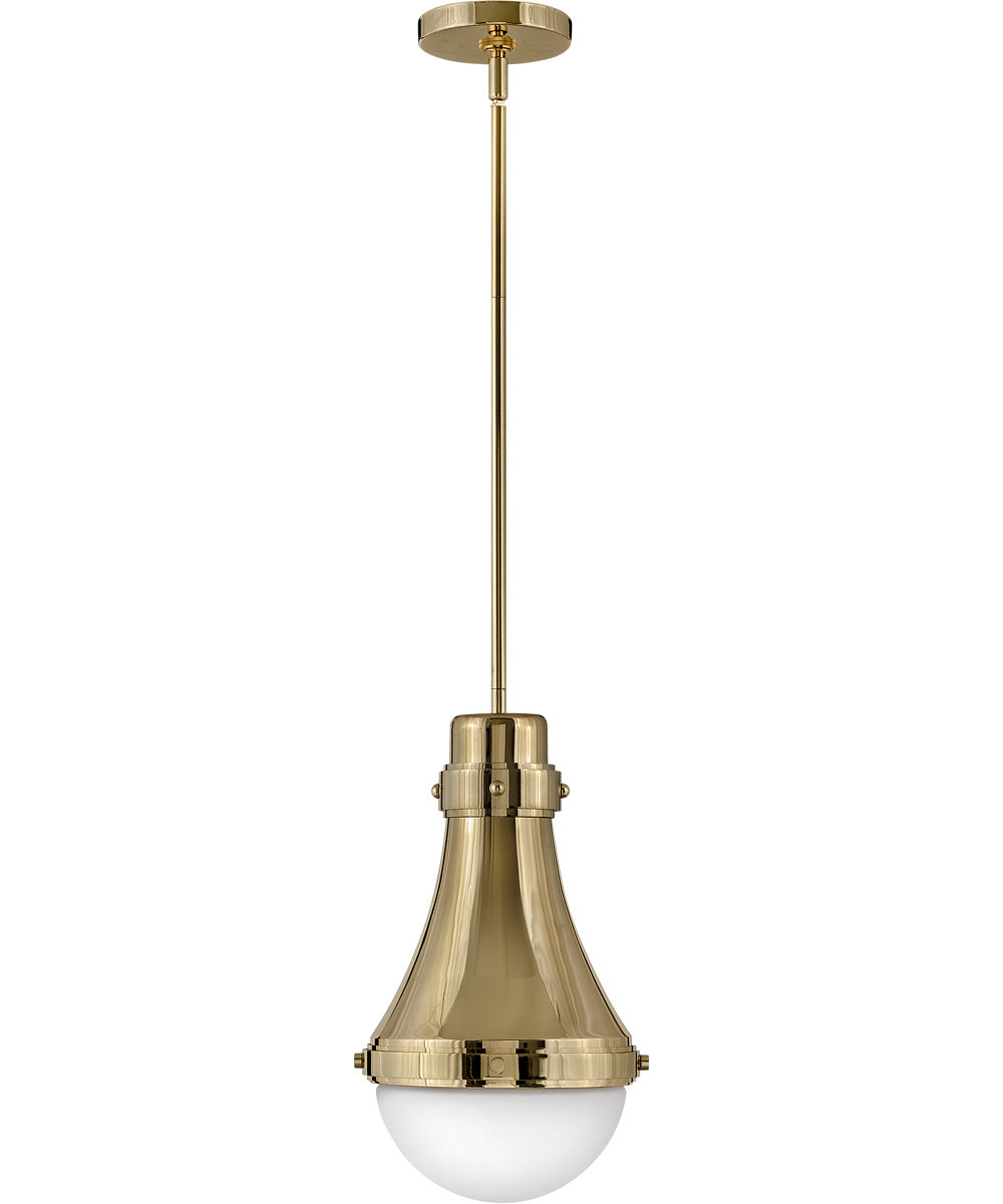Oliver 1-Light Small Pendant in Bright Brass