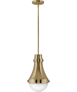Oliver 1-Light Small Pendant in Bright Brass