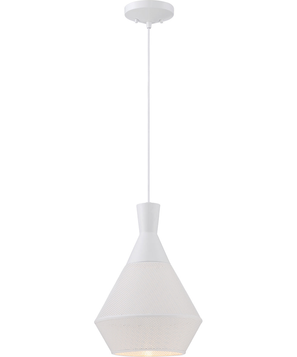 11"W Jake 1-Light LED Pendant Glacier White