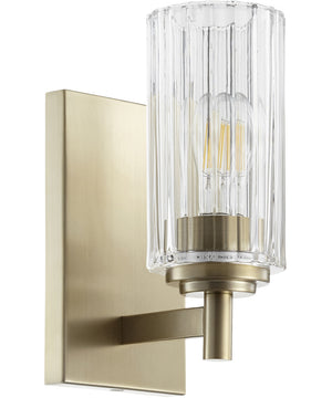 5"W 1-light Wall Mount Light Fixture Aged Brass