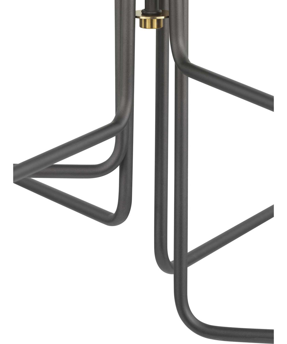 Rainey 6-Light Clear Fluted Ribbed Glass Modern Chandelier Light Graphite