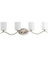 Inspire 4-Light Etched Glass Traditional Bath Vanity Light Brushed Nickel