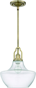 11"W 1-Light Mini Pendant Light w/Rods Legacy Brass