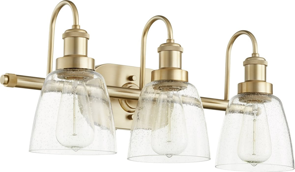 23"W 3-light Bath Vanity Light Aged Brass