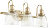 23"W 3-light Bath Vanity Light Aged Brass
