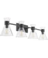Beldar 4-light Bath Vanity Light Matte Black w/ Clear Glass