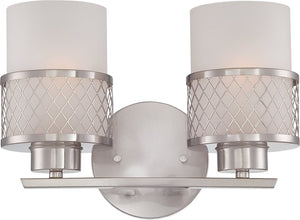 12"W Fusion 2-Light Vanity & Wall Brushed Nickel