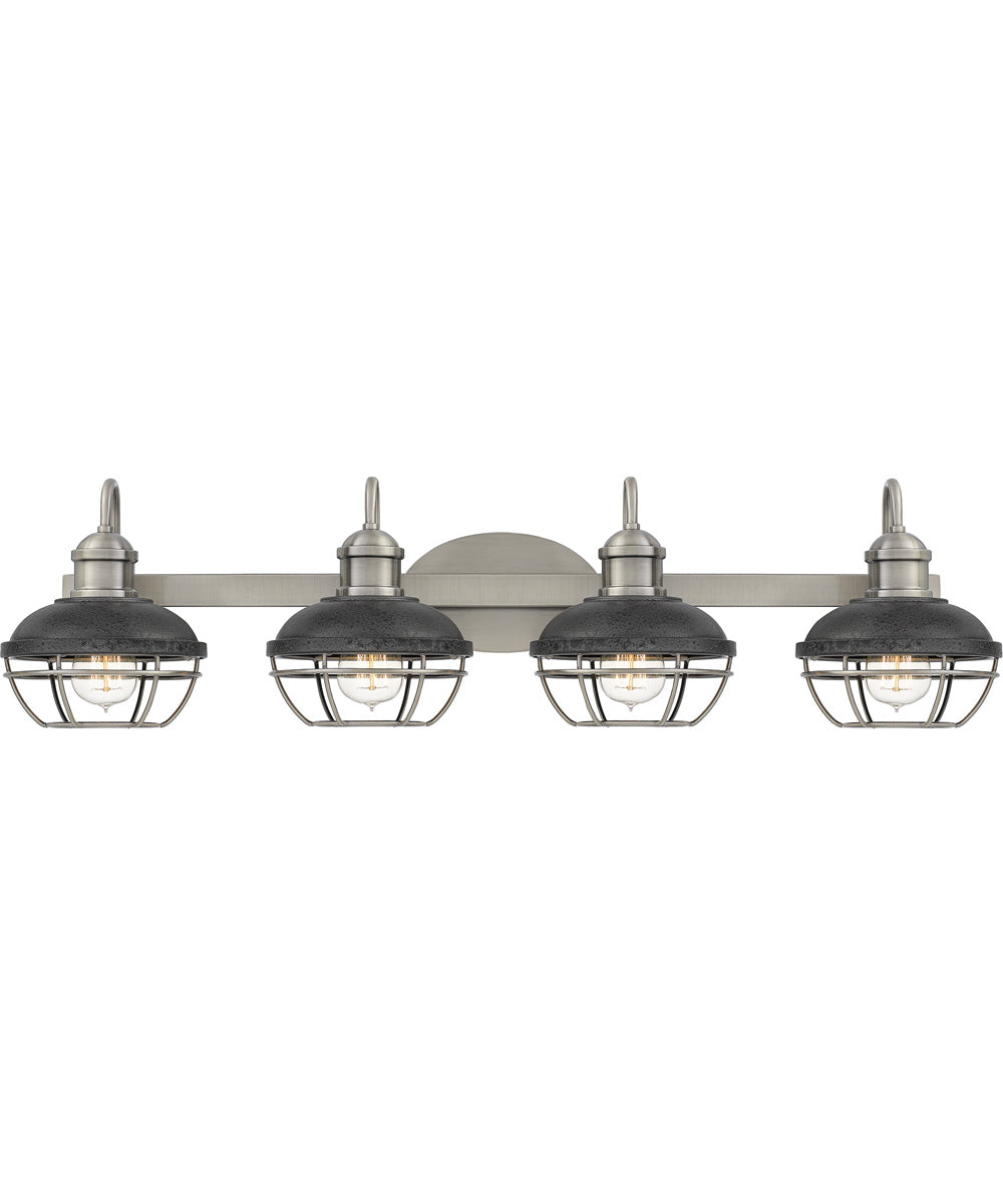 Sandpiper Extra Large 4-light Bath Light Antique Polished Nickel