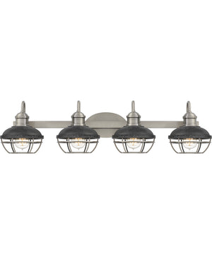 Sandpiper Extra Large 4-light Bath Light Antique Polished Nickel