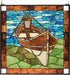 26"H Beached Guideboat Stained Glass Window