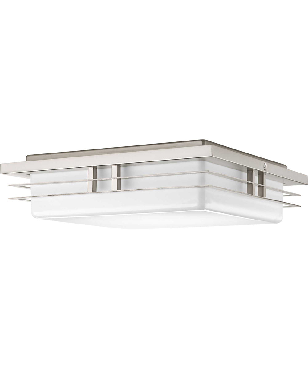 Helm 2-Light 14" LED Flush Mount Brushed Nickel
