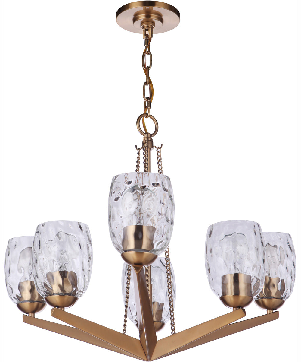 Guiding Star 6-Light Chandelier Satin Brass