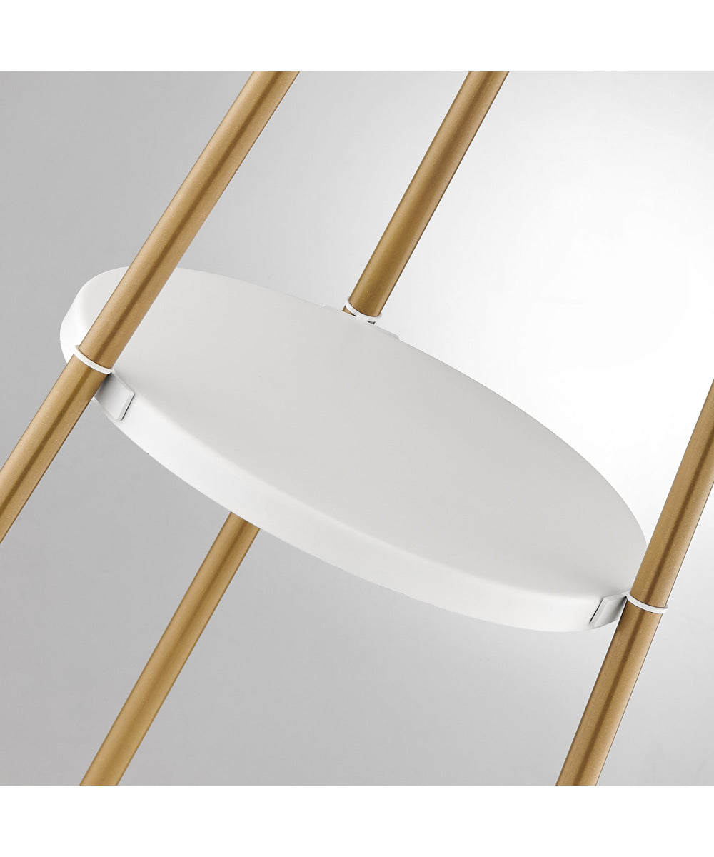 Patterson 1-Light Floor Lamp With Shelves Gold/White Fabric Shade