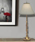 34"H 1-Light Buffet Lamp Antique Brass