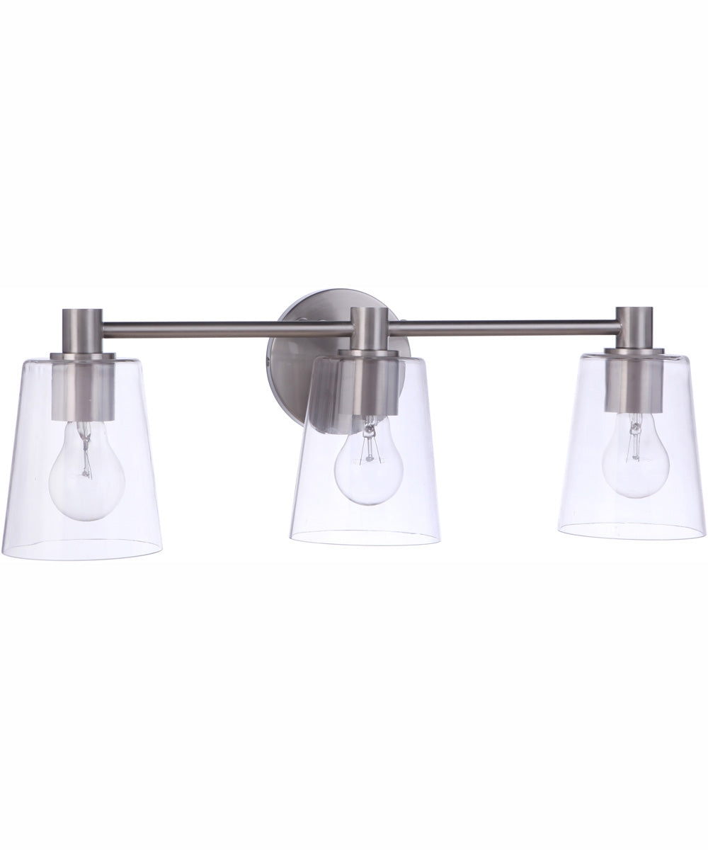 Emilio 3-Light Vanity Brushed Polished Nickel
