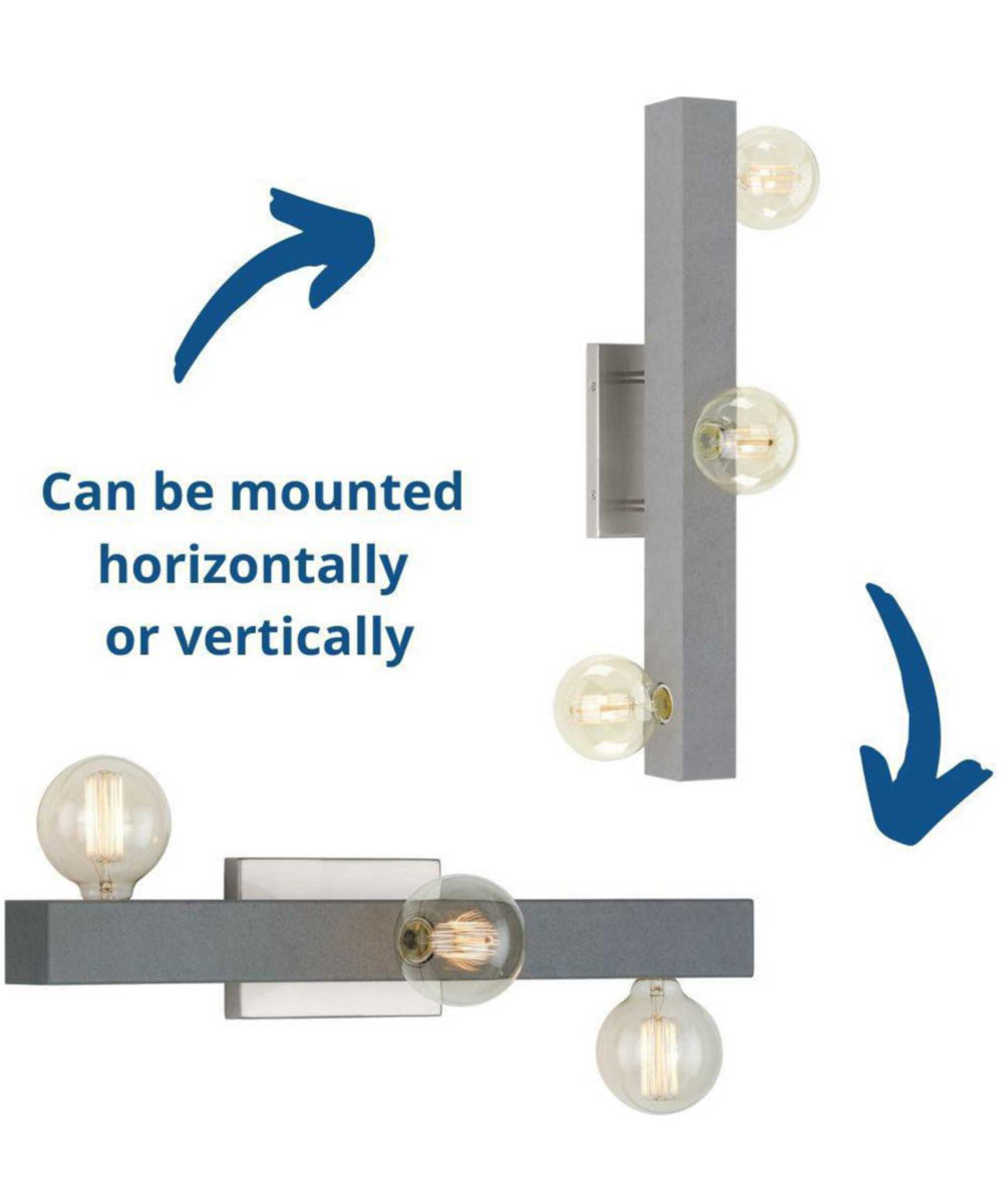 Mill Beam 3-Light Industrial Style Bath Vanity Wall Light Brushed Nickel