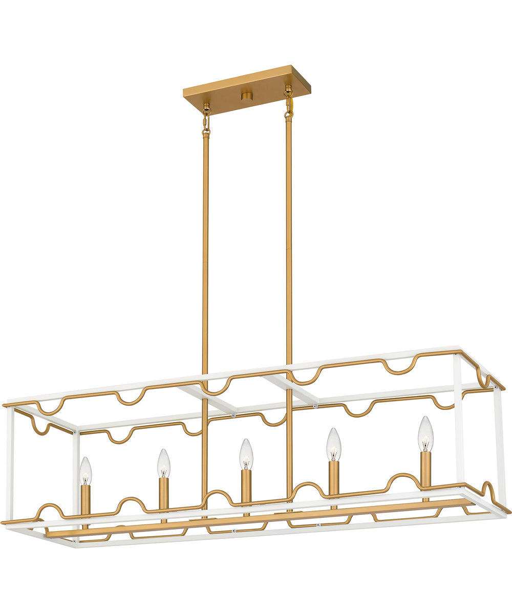 Brinkman Medium 5-light Island Light Matte White