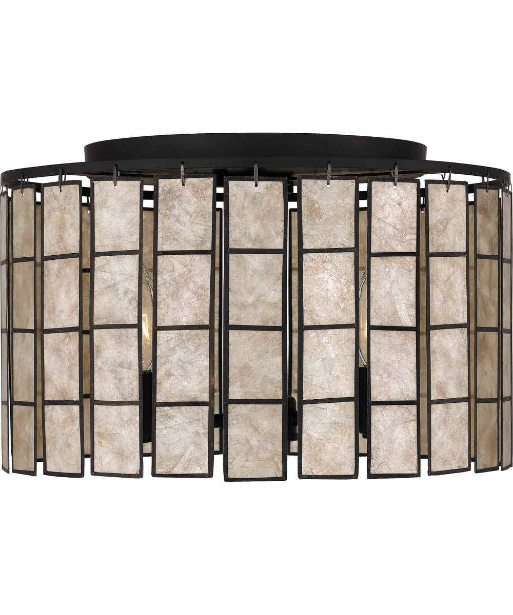 Seigler Medium 3-light Semi Flush Mount Matte Black