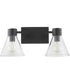 Beldar 2-light Bath Vanity Light Matte Black w/ Clear Glass
