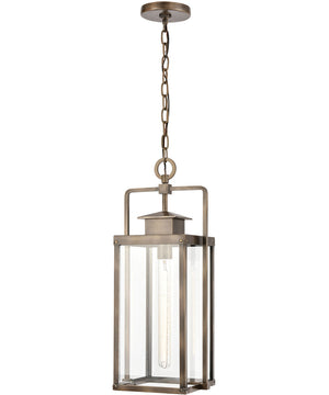 Crested Butte 1-Light Outdoor Pendant Vintage Brass/Clear Glass Enclosure