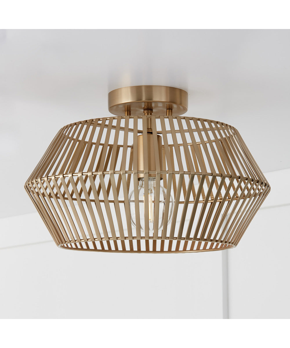Kaiya 1-Light Semi-Flush Matte Brass