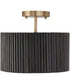 Donovan 1-Light Semi-Flush Black Stain and Matte Brass