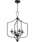 Maryse 4-light Entry Foyer Hall Chandelier Matte Black