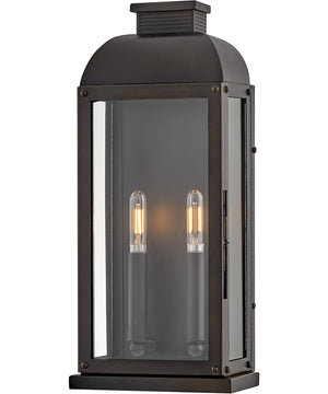 Tiverton 2-Light Medium Wall Mount Lantern in Dark Oxidized Brass