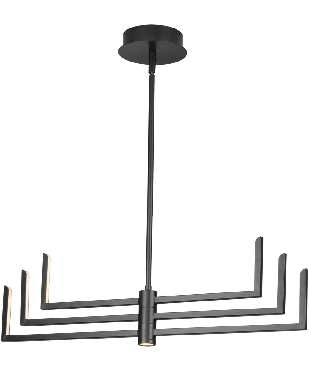 Pivot LED 6-Light Modern Style Chandelier with Downlight Matte Black
