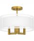 Quoizel Semi-Flush Mount Medium 3-light Semi Flush Mount Aged Brass